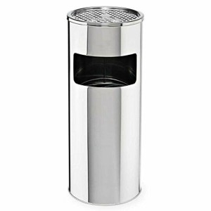 Svita Standaschenbecher mit Mülleimer, 30L, silberfarben, aus Edelstahl. Haushaltshelfer für drinnen und draußen.