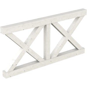 Skan Holz Brüstung Andreaskreuz, 170x84 cm, Fichte weiß, für Terrassenüberdachung.