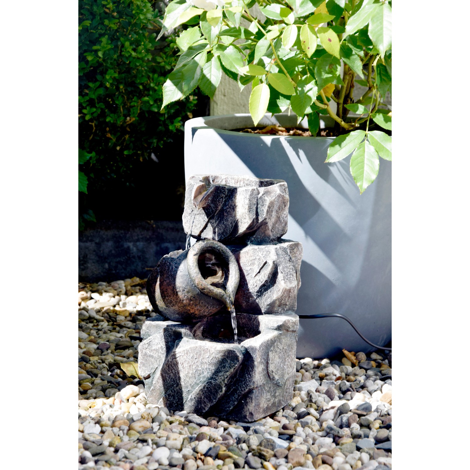 Dobar DesignZimmerbrunnen Polyresin in FelsenOptik Grau kaufen bei OBI