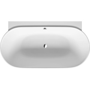 Ovale Duravit Badewanne Luv, 180x95 cm, Vorwandversion mit nahtloser Verkleidung, Aufsicht.