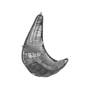 Schwarzer Beliani Hängesessel (80x83x120) mit Kissen, ideal für entspannte Stunden.