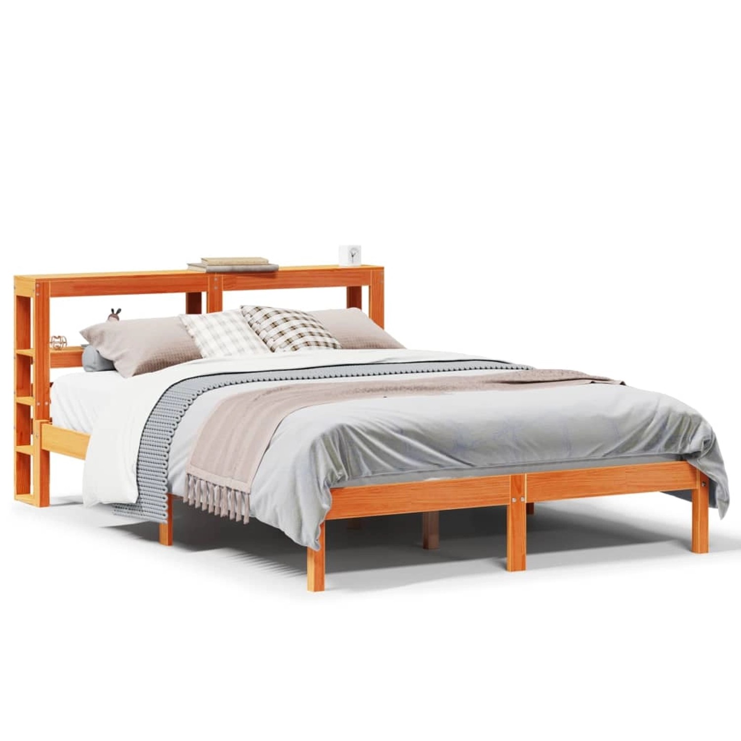 vidaXL Bettgestell mit Kopfteil ohne Matratze Wachsbraun 140x200 cm 3305740 günstig online kaufen