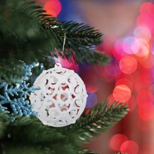 Relaxdays Weihnachtskugeln Kunststoff Weiß 150er Set 4 cm bis 7 cm