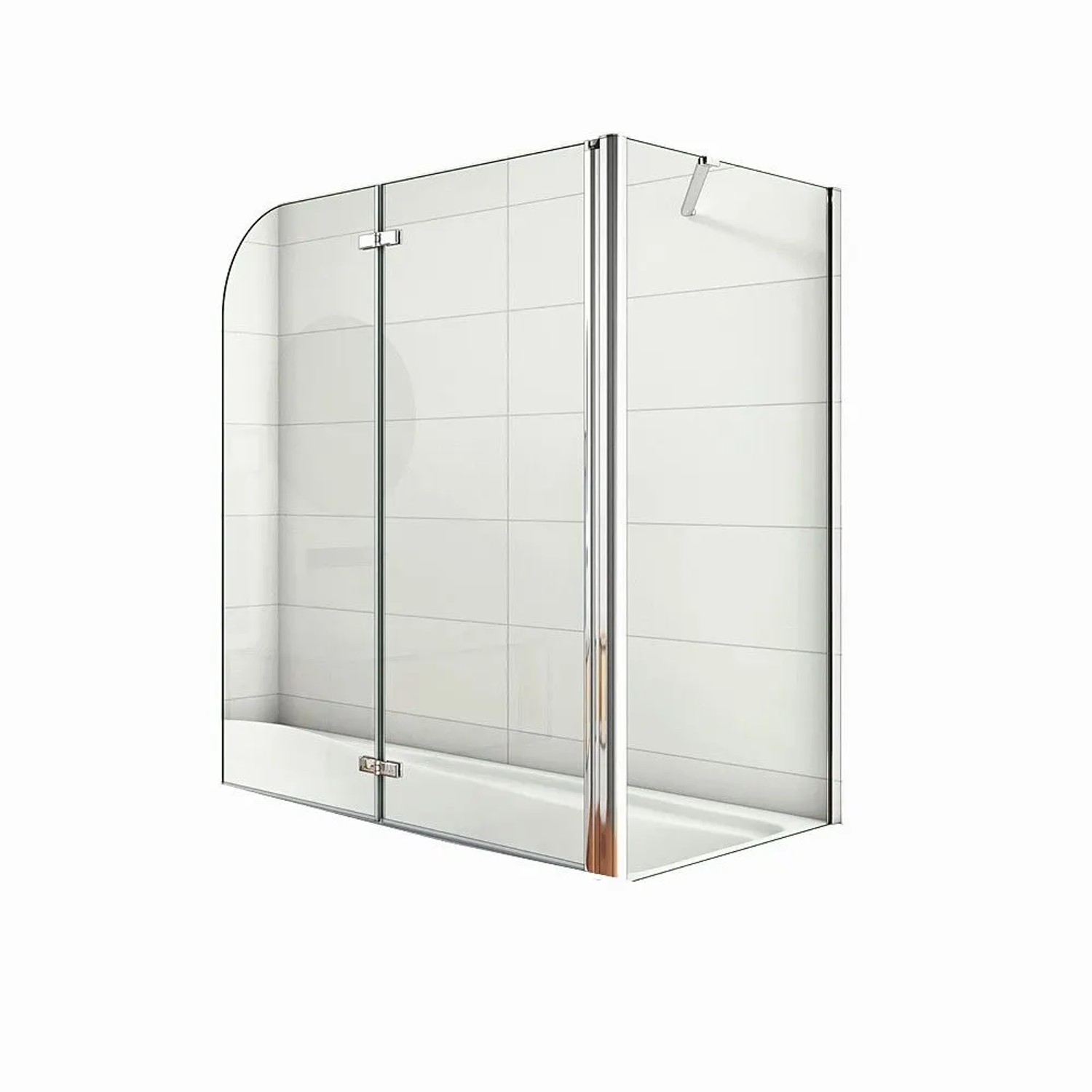 Duschparadies Badewannenaufsatz 110 x 60 x 140cm Faltwand Mit Seitewand 6mm Nano Glas Badewannenfaltwand 2tlg Chrom