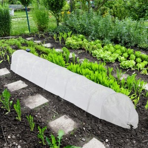 Relaxdays Pflanztunnel Vlies Eisen Weiß Lichtdurchlässig 340 cm 0,8 kg