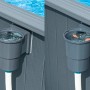 Detailaufnahme des Skimmers am Bestway Hydrium Stahlwandpool in Holzoptik (grau).