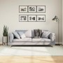 Cremefarbener vidaXL Oviedo Kurzflorteppich (160x230 cm) im Wohnzimmer unter Sofa auf Holzfußboden.