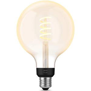 Philips Hue White Ambiance Filament E27 LED-Lampe im Vintage-Look, warmweißes Licht.