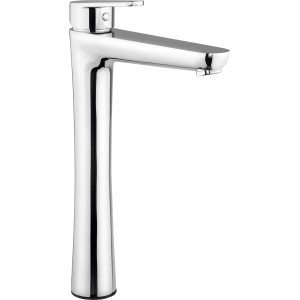 baliv Waschtischarmatur WT-5062, Chrom, hoher Auslauf für Aufsatzwaschbecken.