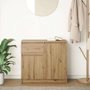 vidaXL Sideboard Artisan-Eiche mit Schublade und Türen. Holzwerkstoff Kommode im Flur für Stauraum.