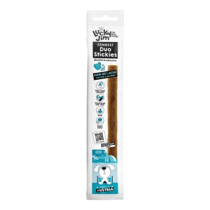 Lucky Jim DuoStickies Hunde-Belohnungssnack Huhn & Lachs, 15g Packung.