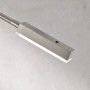 Nickelfarbene LED-Klemmleuchte Raik von Fischer & Honsel, höhenverstellbar und dimmbar.