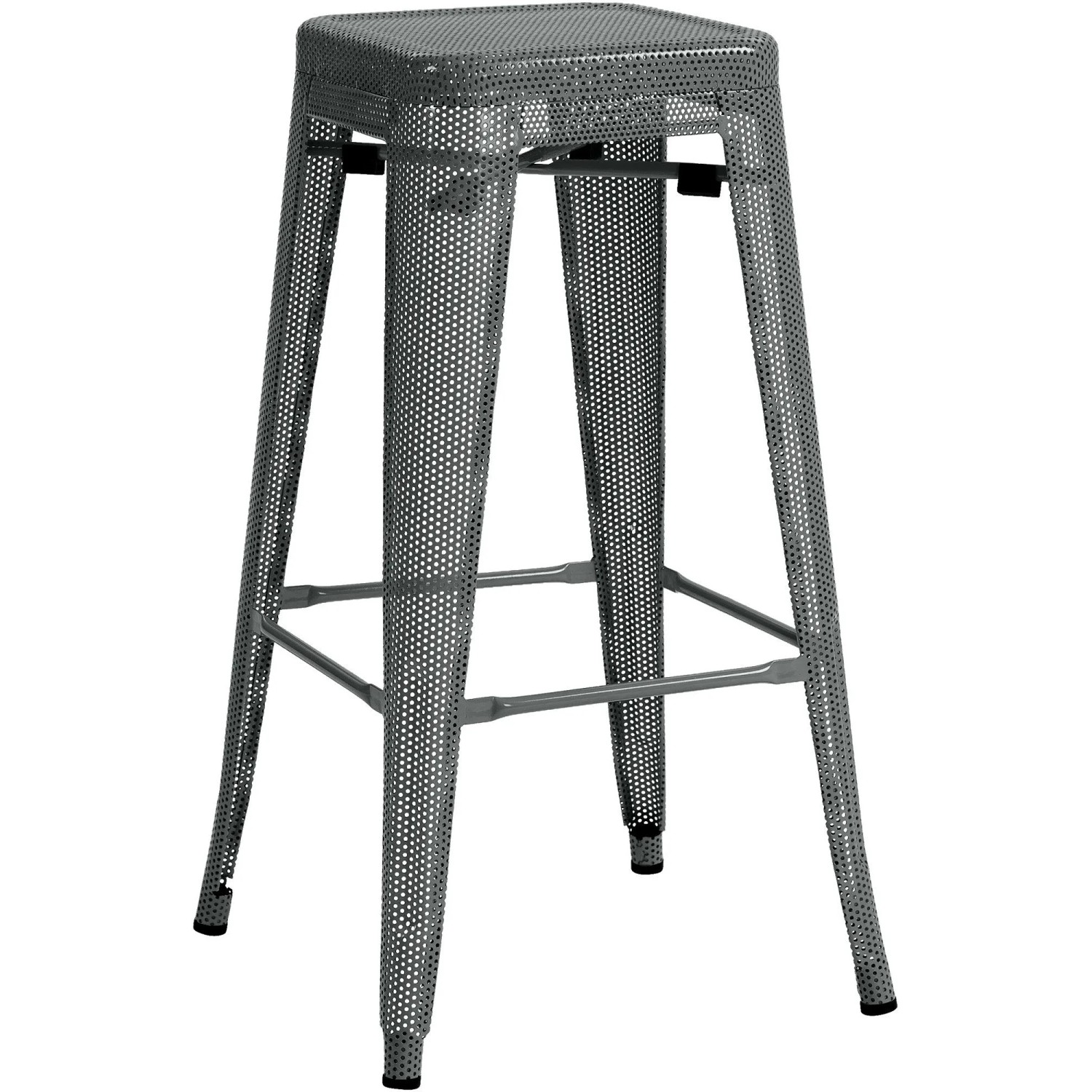 DELUKE Barhocker SEOUL Grau Metall Barstuhl Ohne Lehne Tresenhocker Tresenstuhl