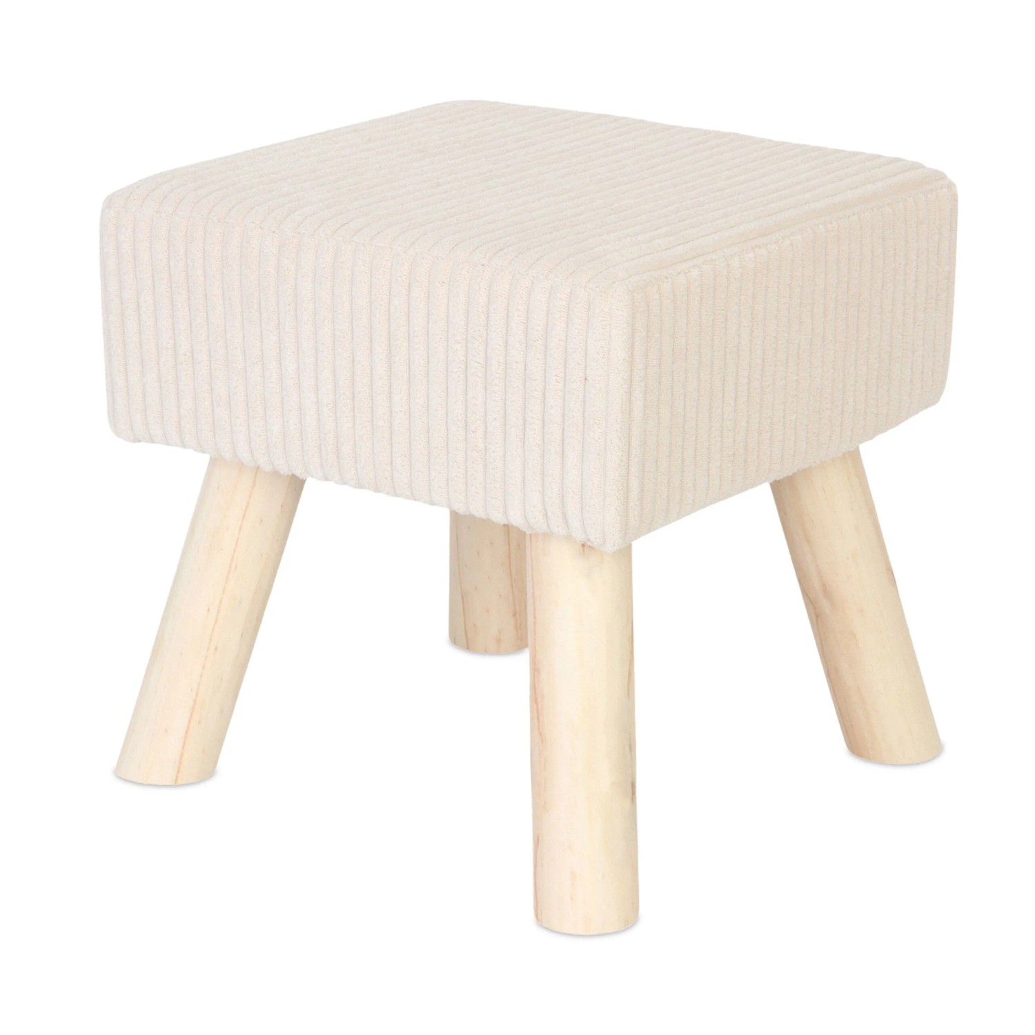 Relaxdays Hocker Cord Beige Gepolstert 30 cm x 30 cm x 30 cm
