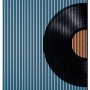 FN Acustico Akustikplatte mit Schallplattendekor, blau, 2400 mm hoch. Akustikpaneel zur Schallabsorption.