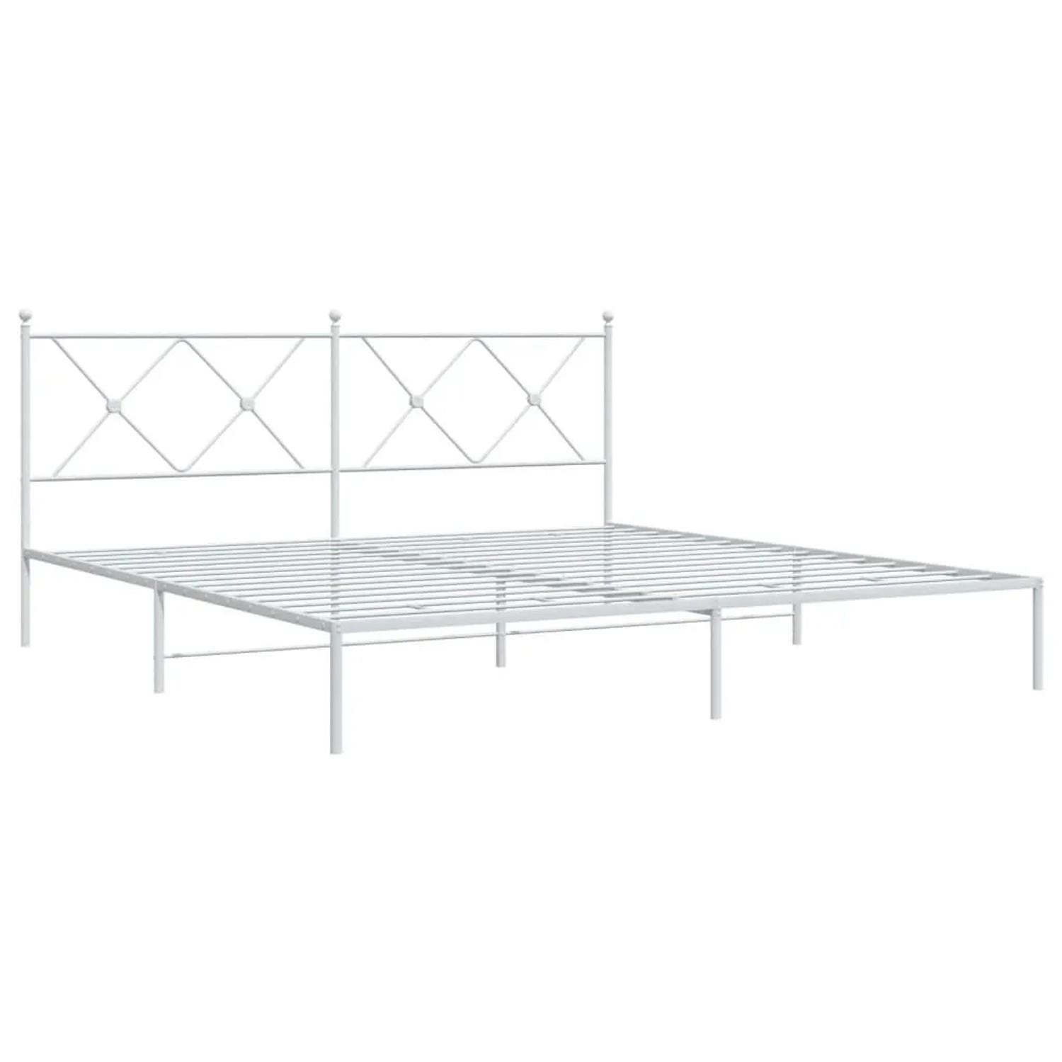 vidaXL Bettgestell mit Kopfteil Metall Weiß 183x213 cm 376556 günstig online kaufen