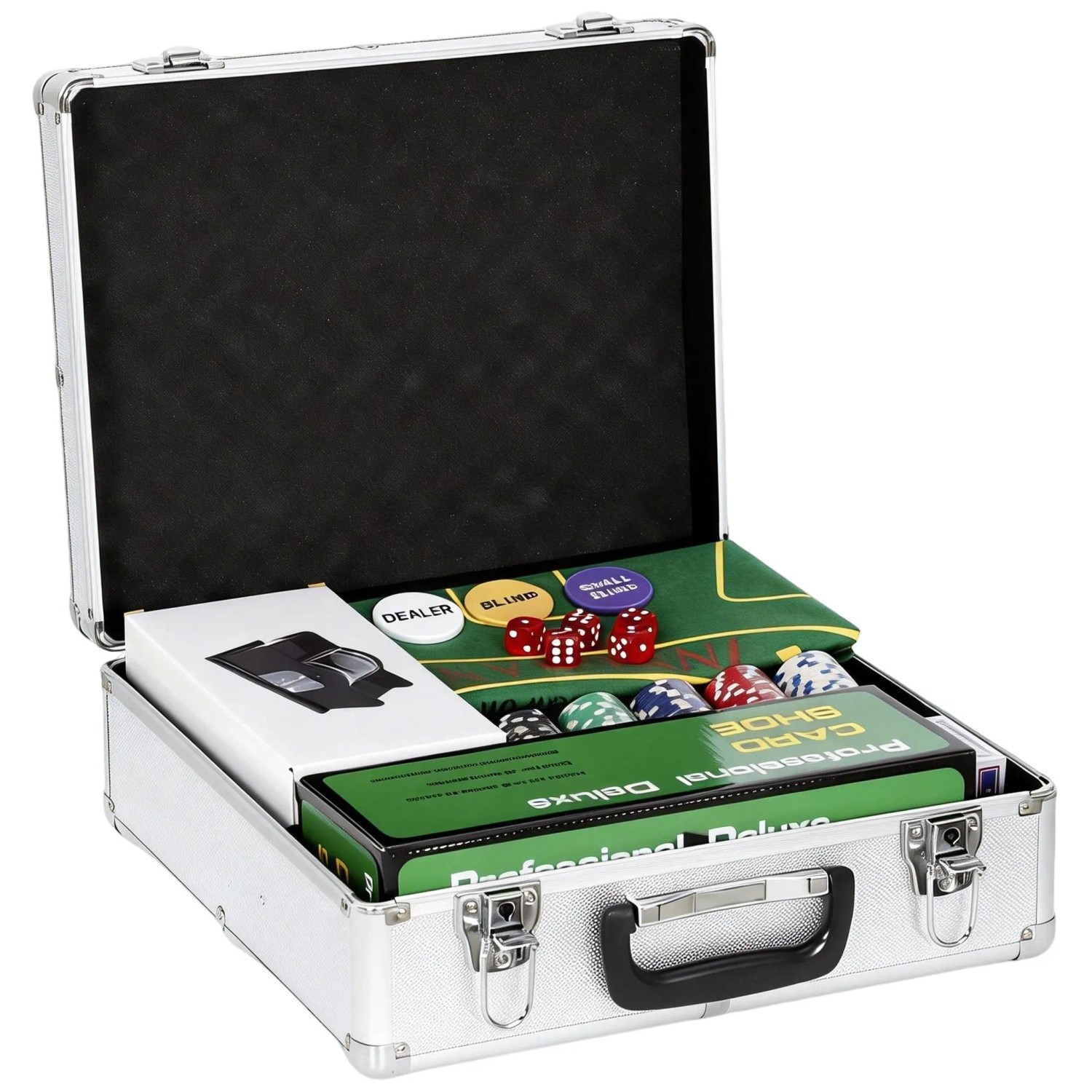 SPORTNOW Pokerset Aluminium Kunststoff 38L x 37B x 15H cm Silber