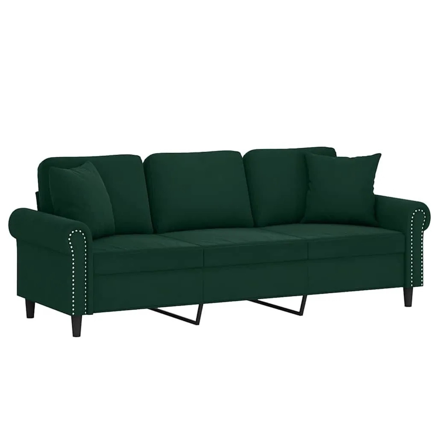 vidaXL 3-Sitzer-Sofa mit Zierkissen Dunkelgrün 180 cm Samt 3200957 günstig online kaufen