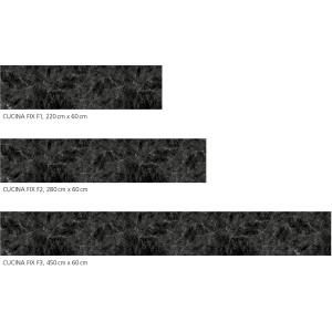 Myspotti Küchenrückwandfolie Marmor Black in verschiedenen Größen.