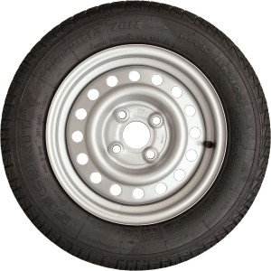 Stema Ersatzrad 145/80 R13 mit Neureifen und Stahlfelge für Autoanhänger.