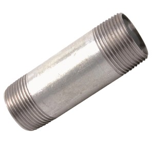 Verzinkter Kirchhoff Rohrdoppelnippel, 21 mm (1/2 AG) x 100 mm, für Temperguss-Fittings.