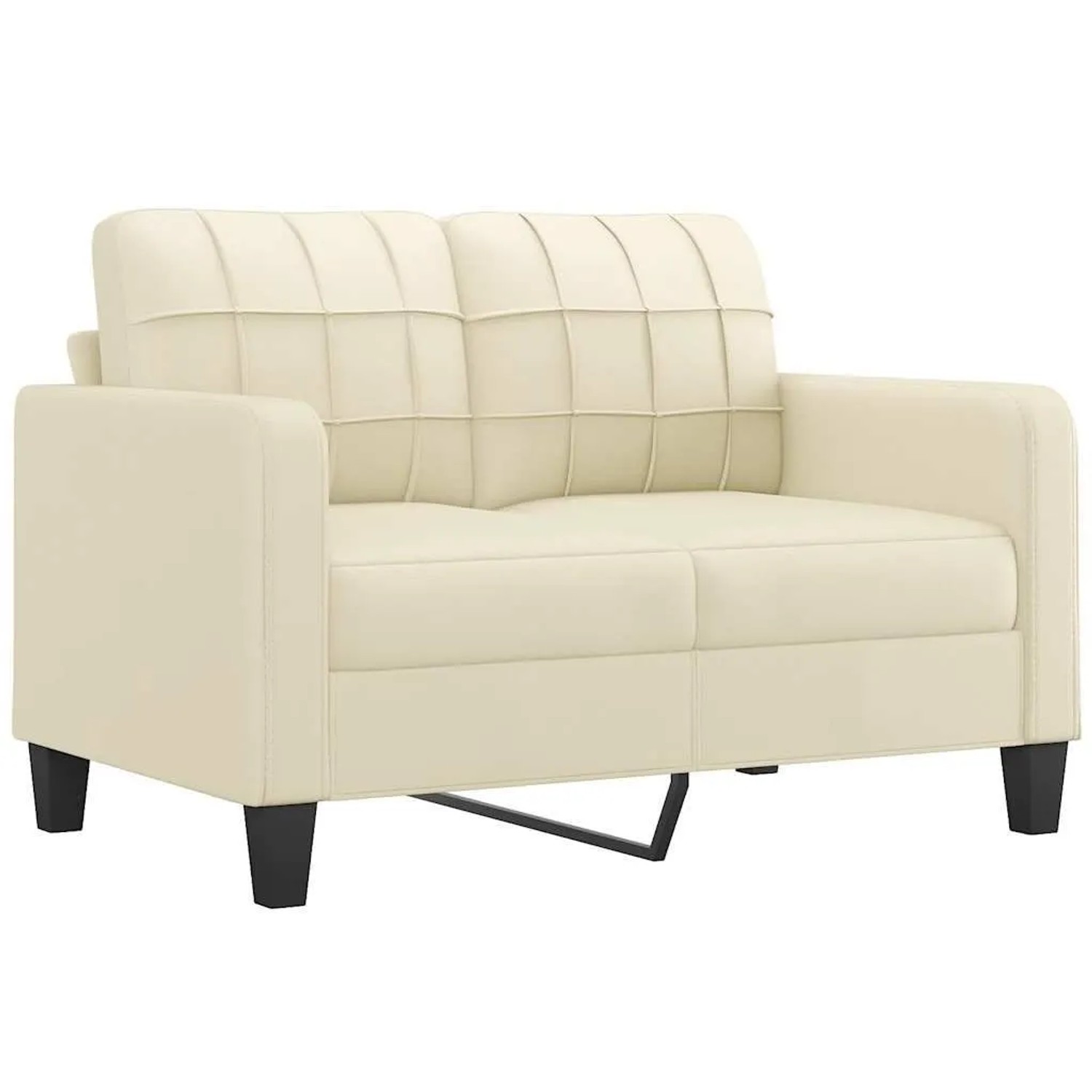 vidaXL 2-Sitzer-Sofa Creme 120 cm Kunstleder 359113 günstig online kaufen