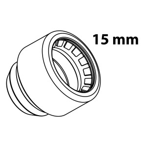 Kirchhoff Endkappe, Messing glänzend, 15 mm, zum Verschließen von Rohrleitungen.