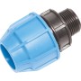 LUX-TOOLS Verbindungsstück für PE-Rohre, 32 mm x 33,3 mm (R 1), blau und schwarz.