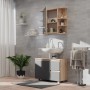 Vicco Badspiegelschrank Fynn Sonoma, 80x64 cm, mit offenen Fächern und Stauraum im Badezimmer.