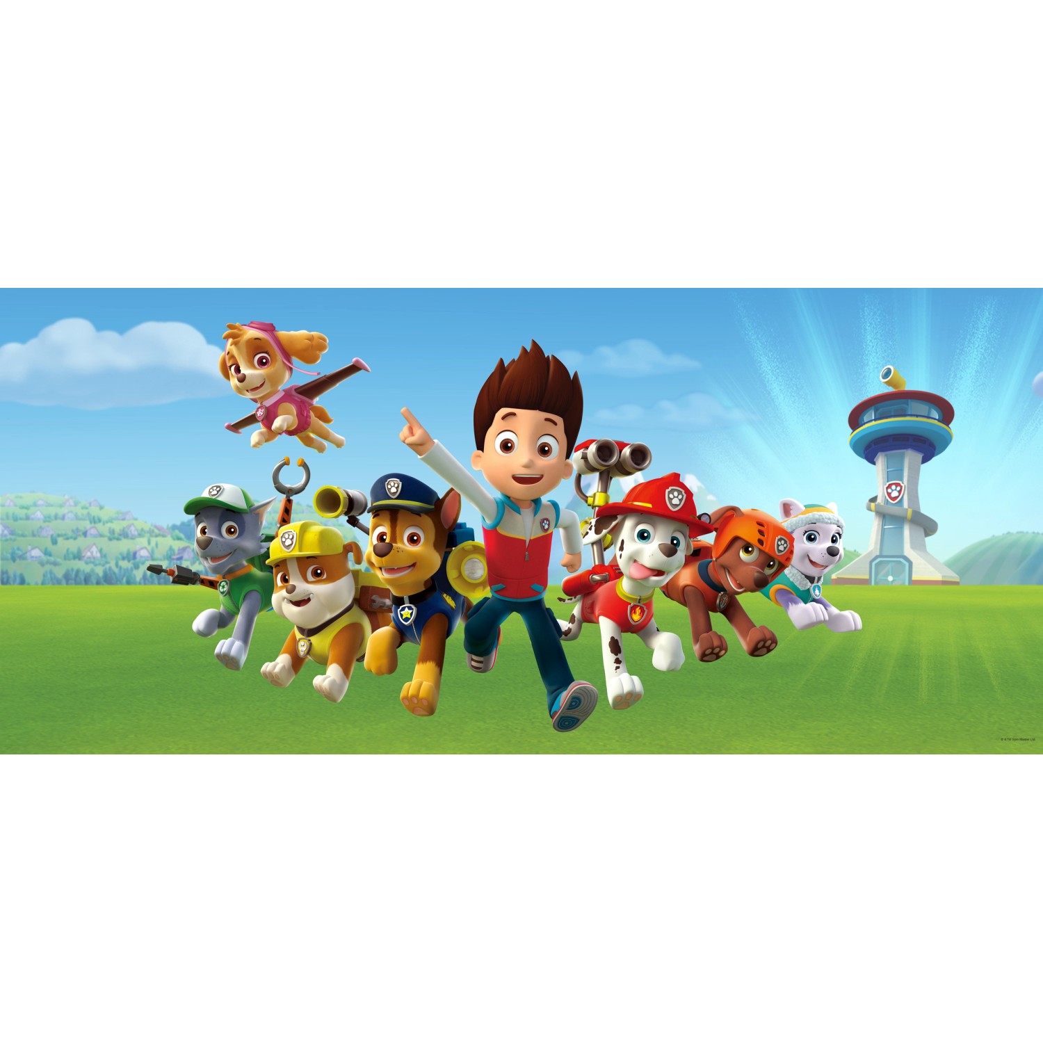 Sanders & Sanders Poster Paw Patrol Blau und Grün 202 x 90 cm 600910 günstig online kaufen