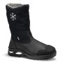 Schwarzer ELTEN Damen Sicherheitsstiefel FIONA XXTL S3S mit Warmfutter, Schneeflocken-Logo und robuster Sohle.