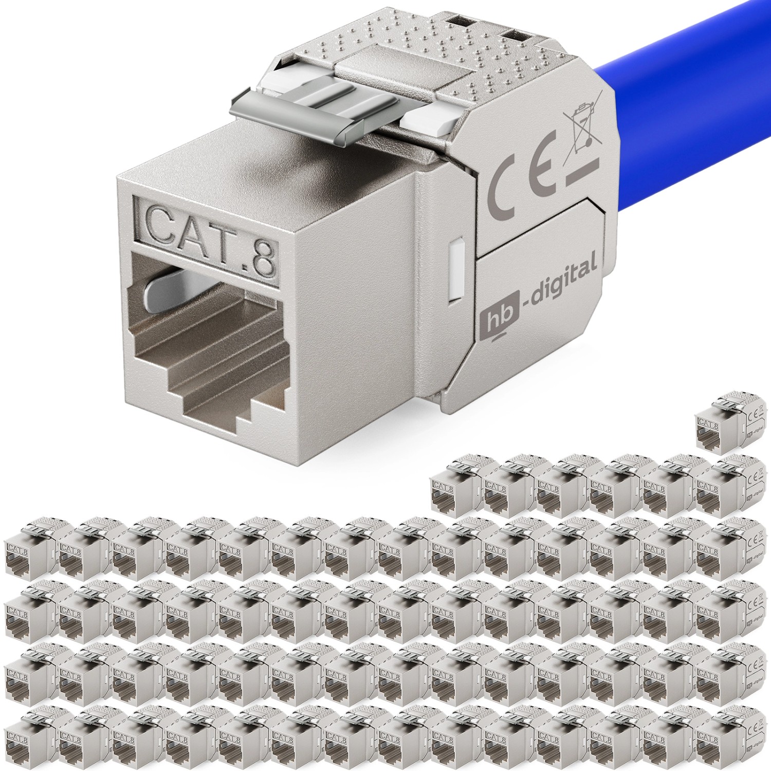 hb-digital 64x Keystone Modul CAT 8.1 RJ45 LSA Vergoldete Kontakte GHMT günstig online kaufen