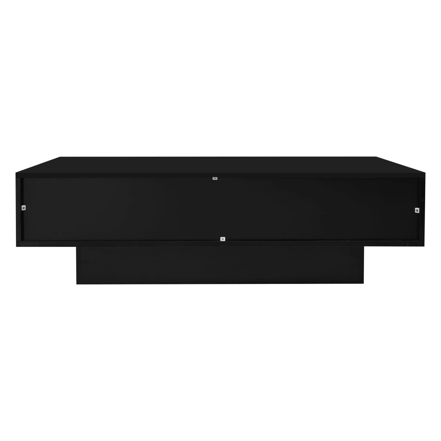 ModernLuxe Couchtisch Hochglanz mit 2 Schubladen LED Beleuchtung Spanplatte Schwarz