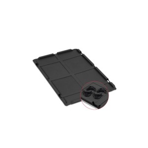 Auflagedeckel für PROREGAL Eurobox Nextgen Grip, schwarz, mit Verschlüssen. Für Aufbewahrungsboxen.