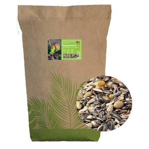 Sack Elles Papageienfutter ohne Erdnüsse, 1 kg lose Ware. Futter mit Saaten und Getreide.