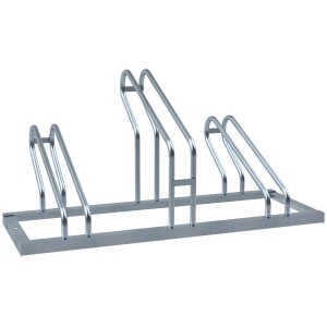 Schake Fahrradständer, einseitig, 3 Einstellplätze, feuerverzinkt, für Baugeräte.