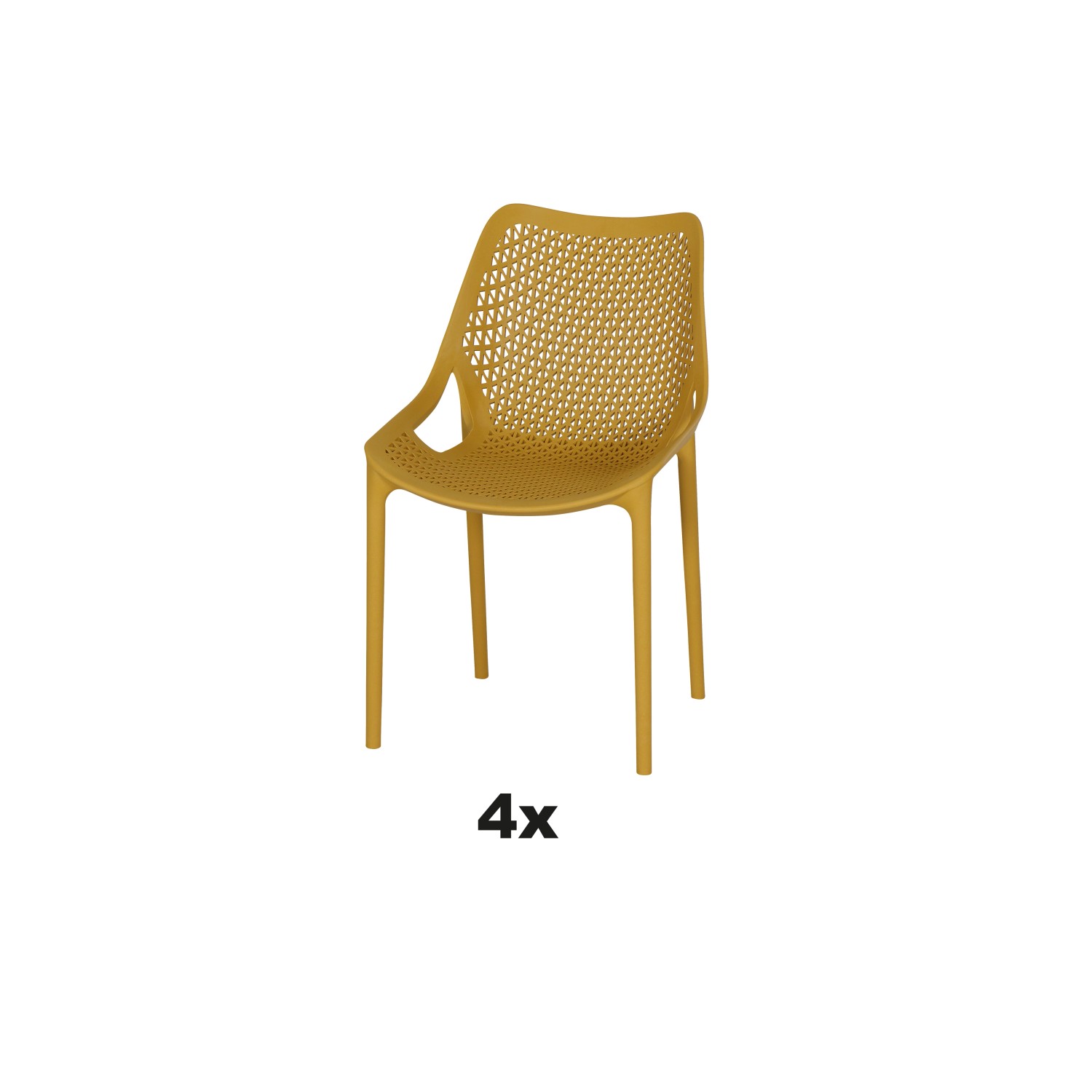 Siena Garden Stapelsessel-Set District 4-teilig Mustard