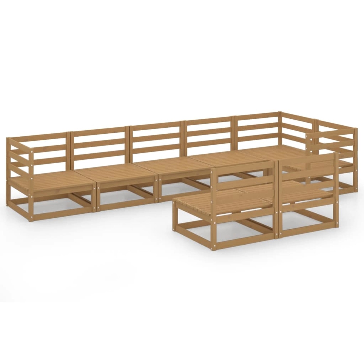 vidaXL 8-tlg Garten-Lounge-Set Honigbraun Massivholz Kiefer Modell 14 günstig online kaufen