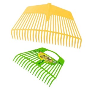 Galaflor Laubrechen mit Laubhand aus Kunststoff 26 Zinken Feststehend 60 cm