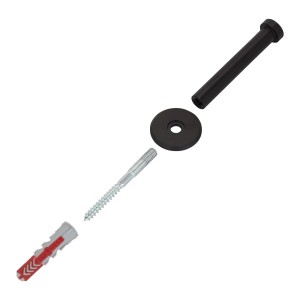 Schwarzer SOTECH Garderobenhaken TALEA (Länge 70 mm) mit Montagezubehör.