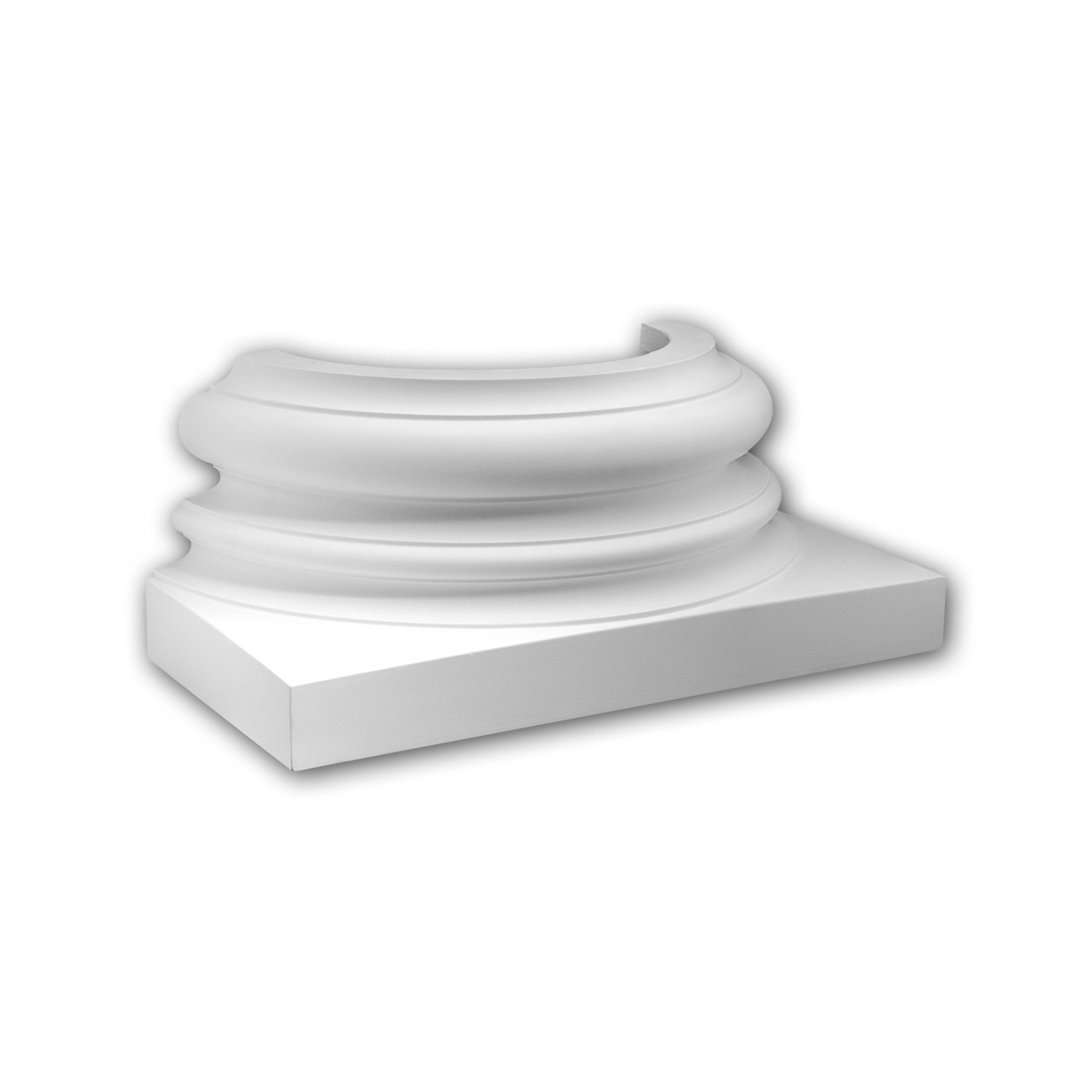 PROFHOME 417202 Halbsäulen Sockel Fassadenstuck Säule Fassaden Element 41 cm x 20,6 cm x 17 cm Weiß