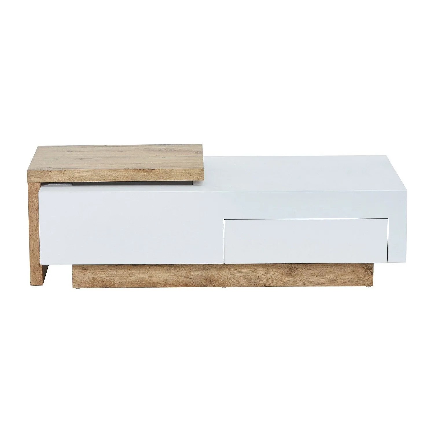 Vente-unique Couchtisch Mandrea Naturfarben Hell  Weiß 178 cm  124 cm