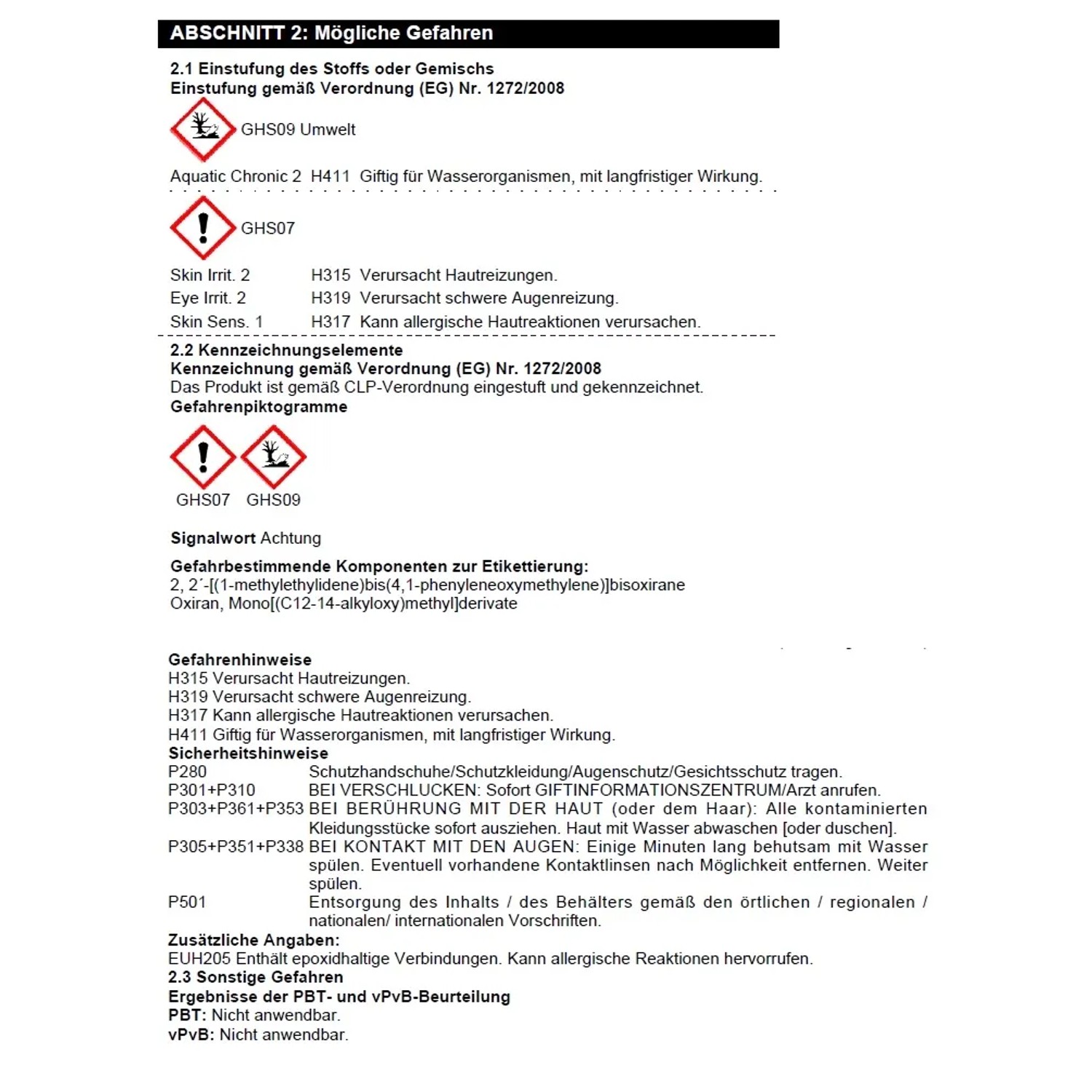 Sicherheitsdatenblatt: Gefahrenhinweise und Sicherheitsvorkehrungen für chemische Produkte.