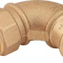 90-Grad-Presswinkel aus Rotguss, Ø 28 mm x 33,3 mm (R 1) für Kupferrohr-Installationen.