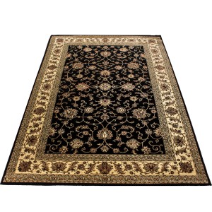 Ayyildiz Orientteppich Marrakesh 210, schwarz mit floralem Muster, 120x170 cm.