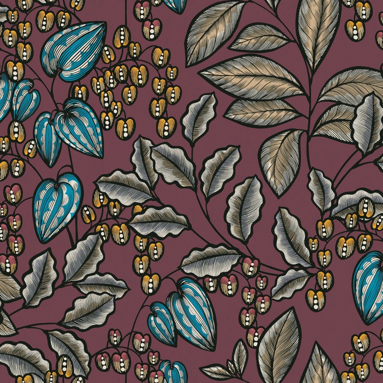 PROFHOME 377546-GU Blumen Tapete Floral Matt Rot Beige Blau 0,53 m x 10,05 günstig online kaufen