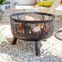 Buschbeck Feuerkorb Wildfire mit Flammenmuster und Grillrost für gemütliche Stunden im Garten.