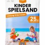 best for kids Spielsand 25 kg, weißer Sack mit spielenden Kindern am Strand. Gewaschener Quarzsand für Sandkasten.