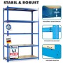 KARAT Schwerlastregal Lakota 2er Set Traglast bis 875 kg Blau 200 x 100 x 50 cm_2