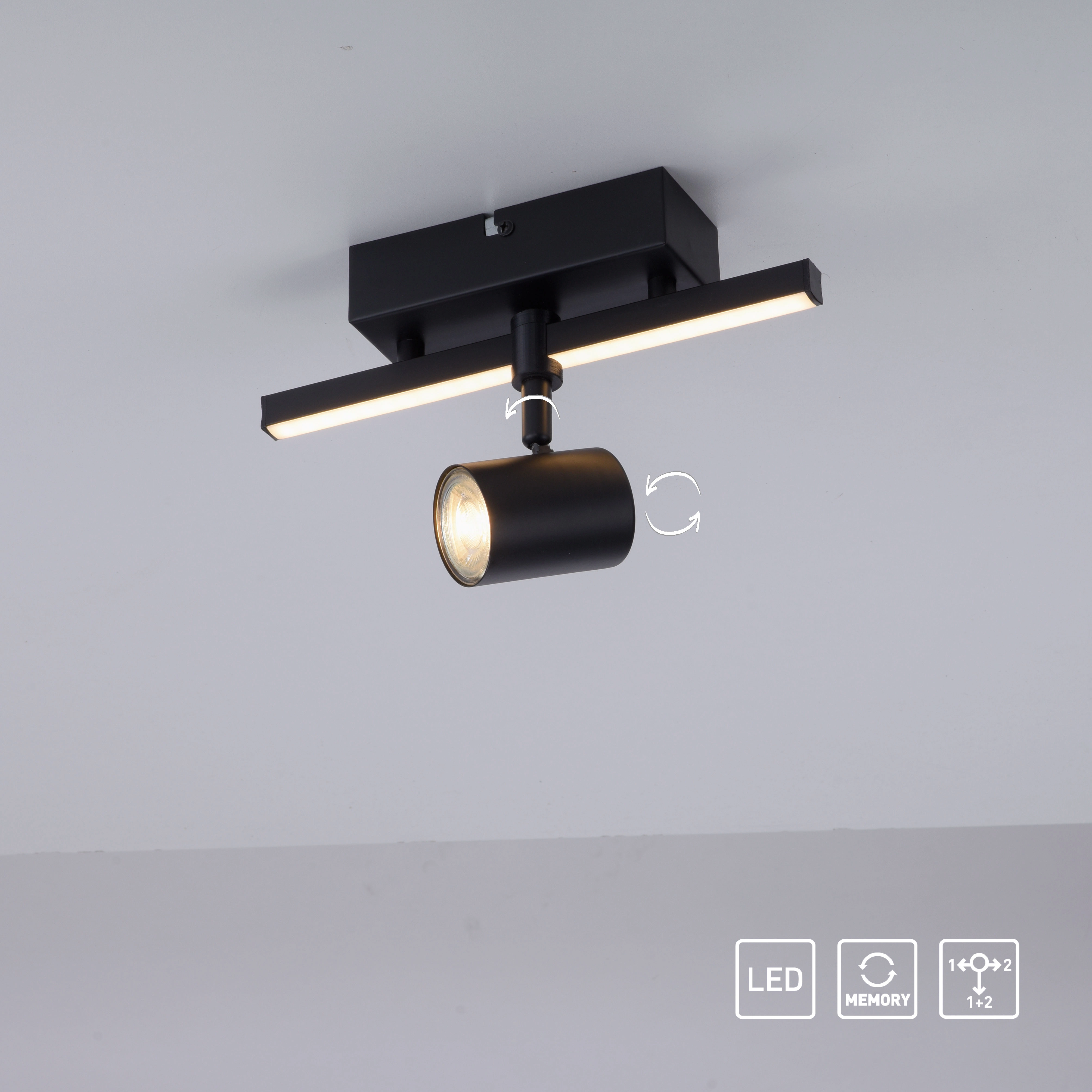 Paul Neuhaus kaufen und Schwarz bei Deckenleuchte LED-Wand- 25,5 cm Barik 14 cm x OBI